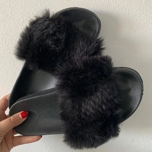 Fuzzy black slides